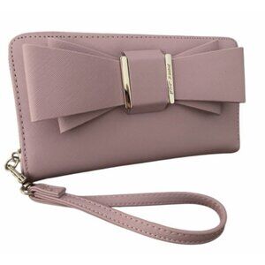 Betsey Johnson Lavender Bow Wristlet Wallet NWOT‎